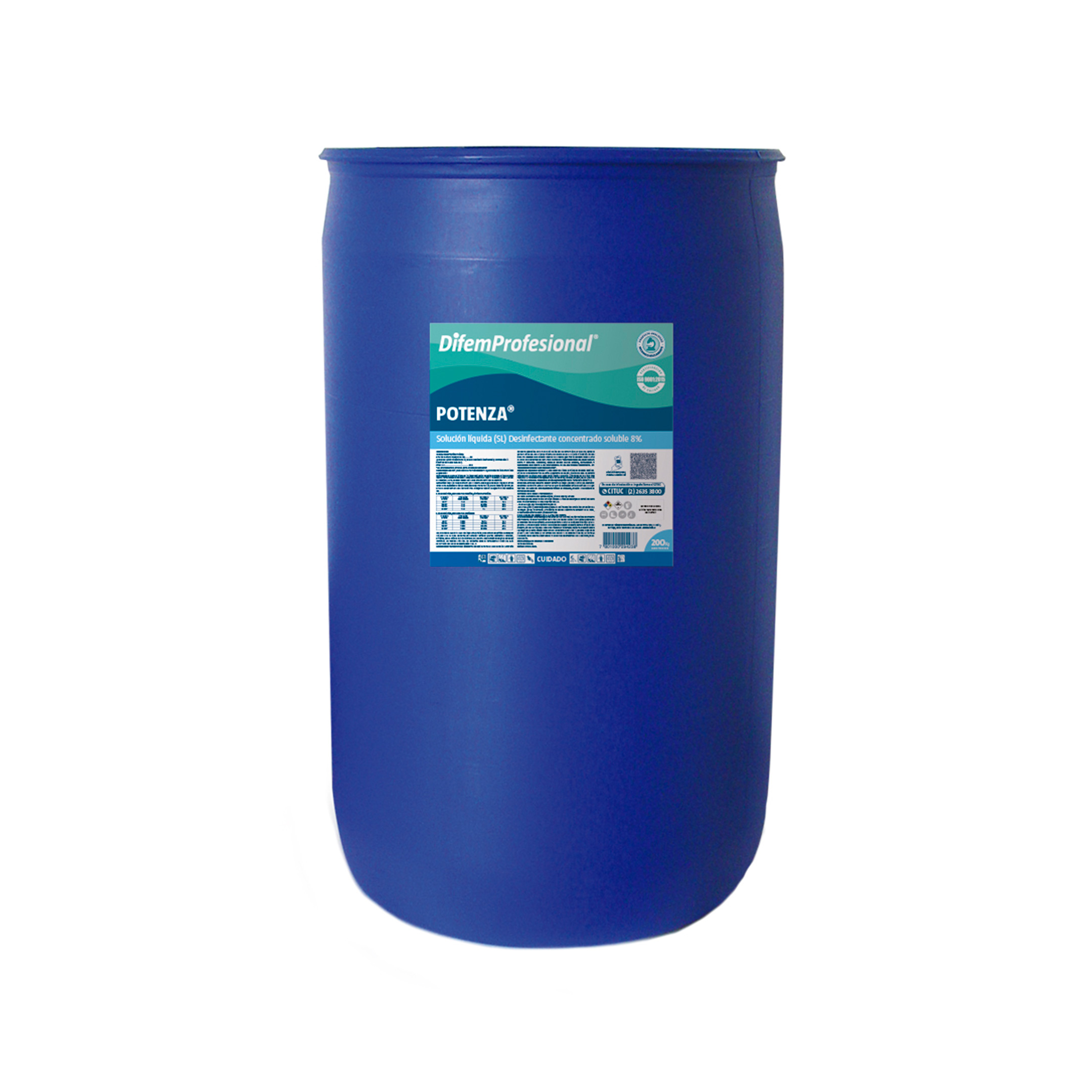 Potenza es un desinfectante líquido concentrado a base de Amonio Cuaternario de 4ta generación. Es un viricida, bactericida y fungicida que se puede aplicar en todo tipo de superficies lavables. Utilizado en la limpieza y desinfección de superficies en general. También puede ser utilizado en la desinfección de equipos hospitalarios e instrumental médico que no tenga contacto directo con mucosas (esfingomanómetros, carros de paro, etc).