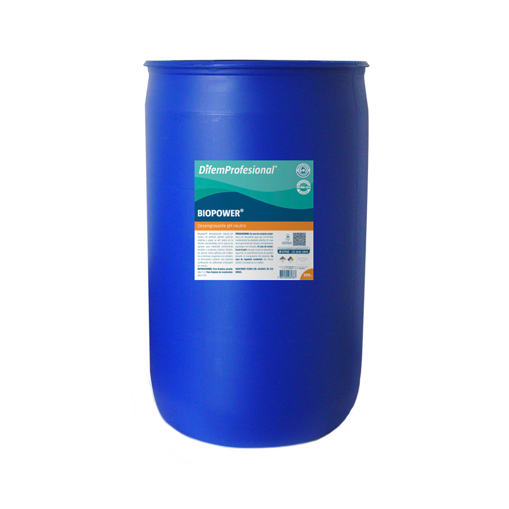 Biopower, desengrasante natural pH neutro balanceado es un detergente concentrado pH neutro - no corrosivo, que ha sido formulado para permitir una rápida penetración, disolución y remoción de suciedades de aceites y grasas. Su formulación contiene una exclusiva combinación de surfuctantes o tensoactivos neutros ecológicos proveniente de recursos renovables y son una alternativa segura, versátil y sana para el medio ambiente, frente a productos químicos de recursos no renovables como derivados del petróleo, solventes clorados y fosfatos. No contiene agentes químicos alcalinos, posee baja espuma y pH neutro en la dilución recomendada, por lo que no es agresivo para materiales comúnmente sensibles a productos cáusticos (aluminio, gomas, vidrios, plásticos, etc.) evitando el deterioro progresivo y la corrosión.